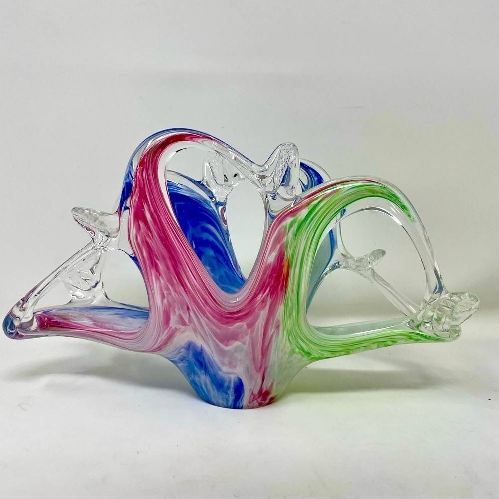 Vintage glass basket in perfect condition with no flaws